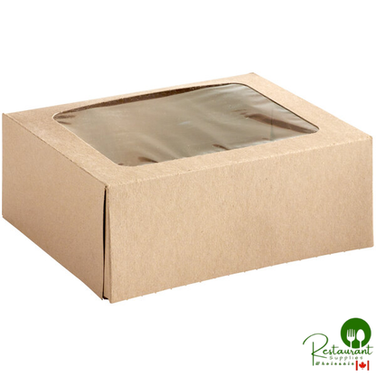 9" x 7" x 3 1/2" Kraft Auto-Popup Window Cake / Bakery Box By Prime - 200/Bundle