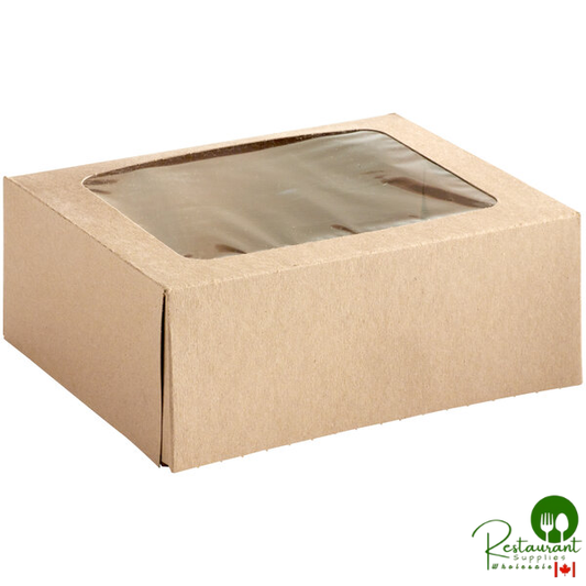 9" x 7" x 3 1/2" Kraft Auto-Popup Window Cake / Bakery Box By Prime - 200/Bundle