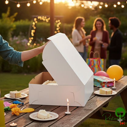 16" x 16" x 6" White Cake / Bakery Box By Prime- 50/Case