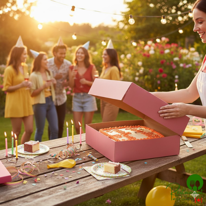 20" x 14 1/2" x 4" Pink Half Sheet Cake / Bakery Box By Prime - 50/Bundle