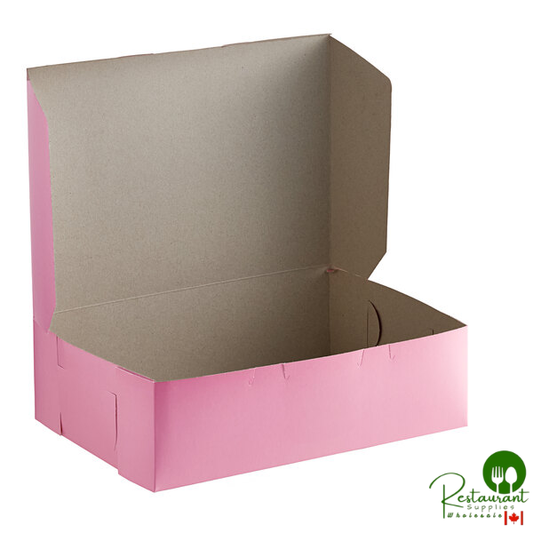14" x 10" x 4" Pink Quarter Sheet Cake / Bakery Box By Prime- 100/Case
