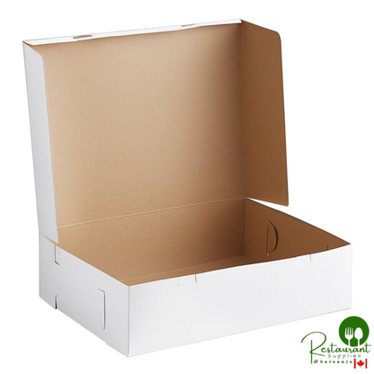 18 1/2" x 14 1/2" x 5" White Half Sheet Cake / Bakery Box By Prime- 50/Bundle