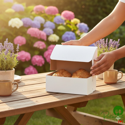 8" x 5" x 3" White Bakery Box By Prime- 250/Case