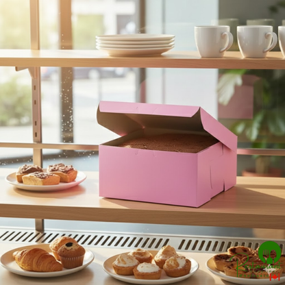 8" x 8" x 4" Pink Cake / Bakery Box By Prime - 250/Case