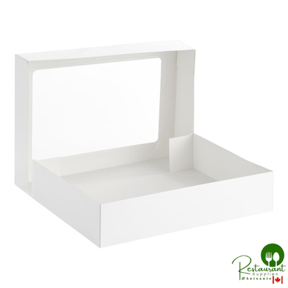 19" x 14" x 4" White Auto-Popup Window Cake / Bakery Box By Prime- 50/Case