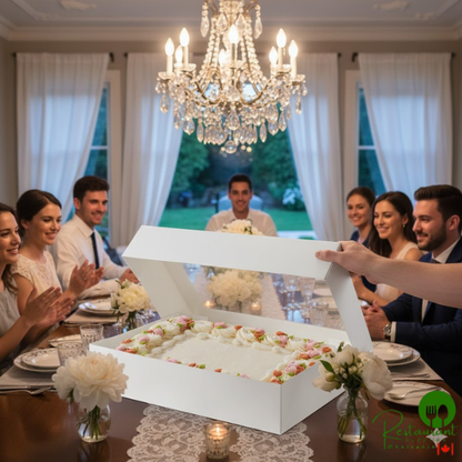 19" x 14" x 4" White Auto-Popup Window Cake / Bakery Box By Prime- 50/Case