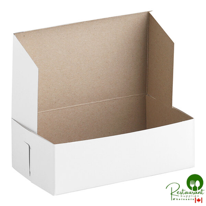 6 1/2" x 3 3/4" x 2 1/8" White Bakery Box By Prime- 250/Bundle