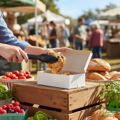 6 1/2" x 3 3/4" x 2 1/8" White Bakery Box By Prime- 250/Bundle