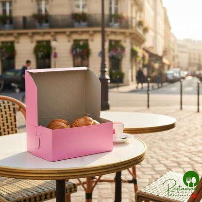 6" x 4 1/2" x 2 3/4" Pink Bakery Box By Prime - 250/Case
