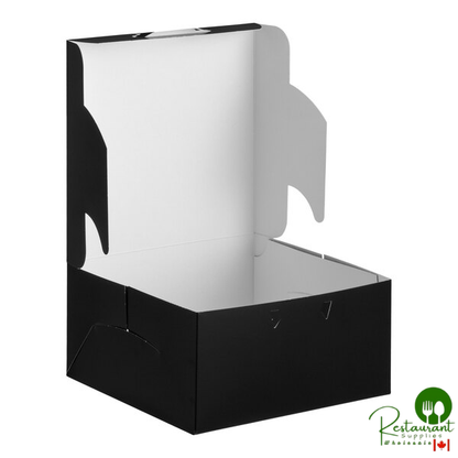 10" x 10" x 5" Black Cake / Bakery Box By Prime - 100/Bundle