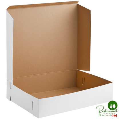 22" x 16 3/4" x 4 1/2" White Half Sheet Cake / Bakery Box By Prime- 50/Case
