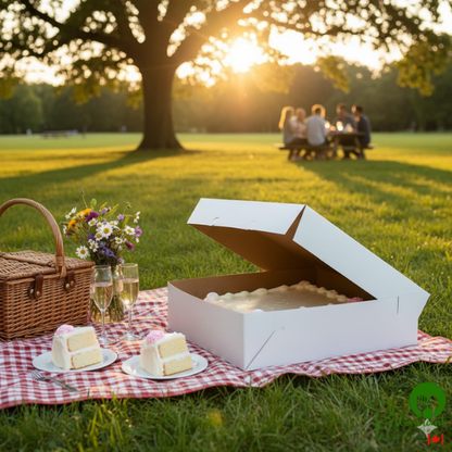 22" x 16 3/4" x 4 1/2" White Half Sheet Cake / Bakery Box By Prime- 50/Case