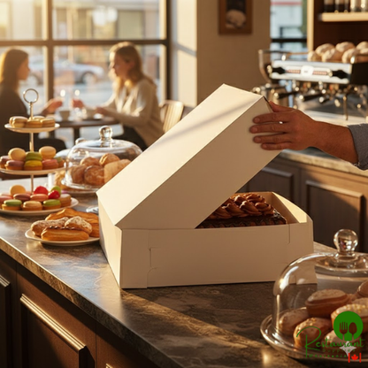 28" x 18" x 5" White Full Sheet Cake / Bakery Box  By Prime- 25/Case