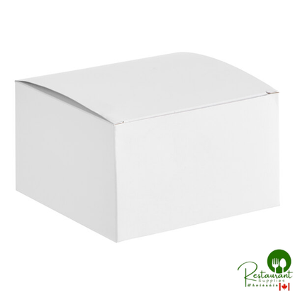 6 1/2" x 6 1/2" x 4" White Heavy Weight Auto-Popup Cake / Bakery Box By Prime - 100/Case