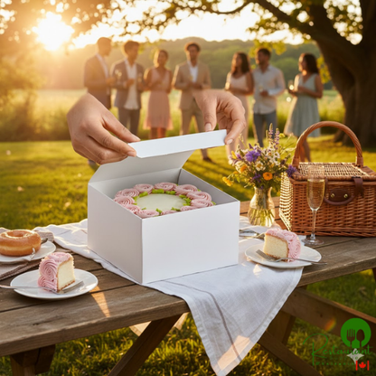 6 1/2" x 6 1/2" x 4" White Heavy Weight Auto-Popup Cake / Bakery Box By Prime - 100/Case