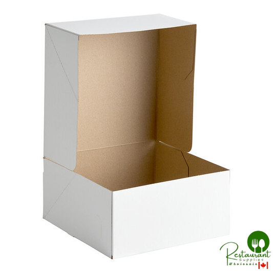 10" x 10" x 5" White Heavy Weight Auto-Popup Cake / Bakery Box By Prime- 100/Case