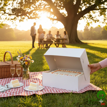 14" x 10" x 5" White Heavy Weight Auto-Popup Cake / Bakery Box By Prime- 50/Case