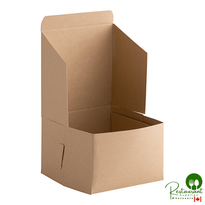 6" x 6" x 4" Kraft Cake / Bakery Box By Prime - 250/Case