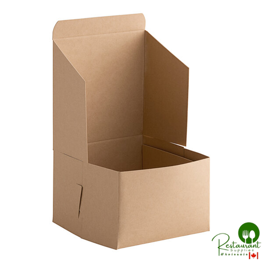6" x 6" x 4" Kraft Cake / Bakery Box By Prime - 250/Case
