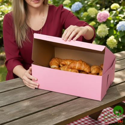 14" x 10" x 5" Pink Cake / Bakery Box By Prime - 100/Case