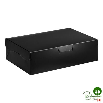 14" x 10" x 4" Black Quarter Sheet Cake / Bakery Box By Prime - 100/Bundle