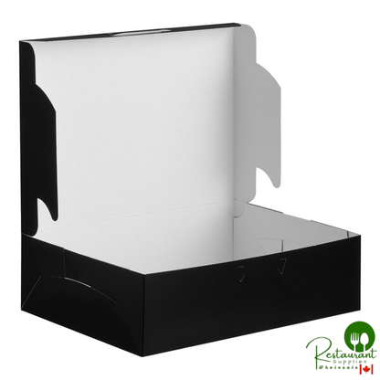 14" x 10" x 4" Black Quarter Sheet Cake / Bakery Box By Prime - 100/Bundle
