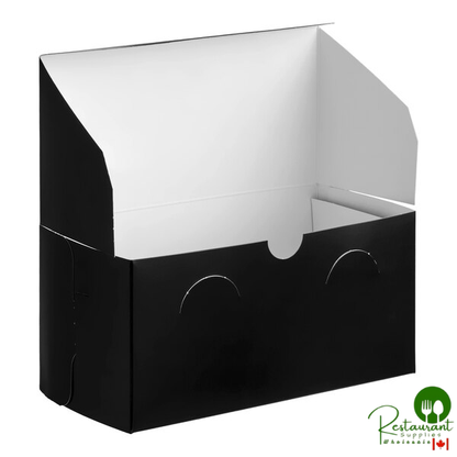 8" x 4" x 4" Black Cupcake / Bakery Box By Prime - 100/Bundle