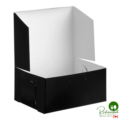 6" x 4 1/2" x 2 3/4" Black Bakery Box  By Prime- 100/Bundle