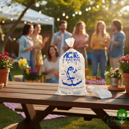 8 lb. Clear Wicketed Ice Bag with Ice Print  By Prime- 1,000/Case