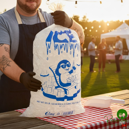 50 lb. Clear Plastic Ice Bag with Ice Print By Prime - 250/Case