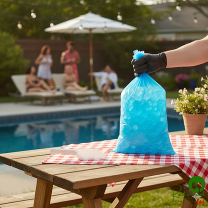 8 lb. Blue Heavy Duty Plastic Ice Bag By Prime- 1,000/Case