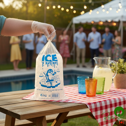 5 lb. Clear Plastic Ice Bag with Ice Print - 1,000/Bundle