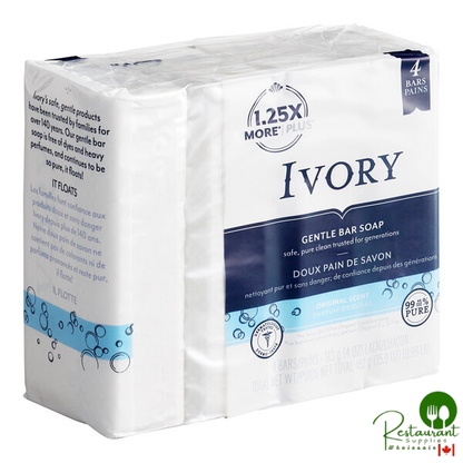 Ivory 4 oz. Original Scent Gentle Bar Soap 4 Count 82757 - 18/Case
