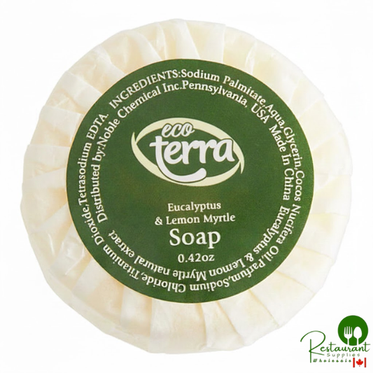 Terra 0.42 oz. Wrapped Round Glycerin Hotel and Motel Bath Soap Disc By Prime - 1,000/Case
