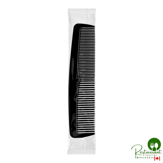 Essentials 4 5/8" Black Comb - Individually Wrapped By Prime - 1,440/Case