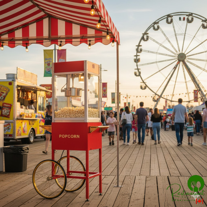 PM1360 12 oz. Commercial Popcorn Machine / Popper with Cart By Prime- 120V, 1360W