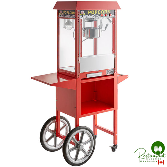Popcorn Popper Royalty Series Kit with 8 oz. Popper and Cart By Prime- 120V, 1350W