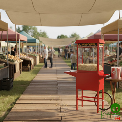 Popcorn Popper Royalty Series Kit with 8 oz. Popper and Cart By Prime- 120V, 1350W