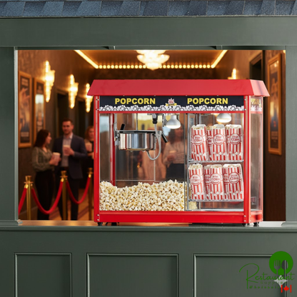 PMW17R Royalty Series 8 oz. Commercial Popcorn Machine / Popper with Warming / Holding Merchandiser  By Prime- 120V, 1700W