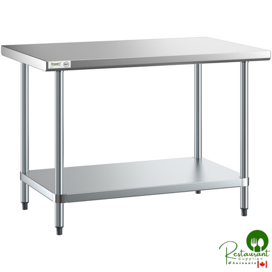 Regency 30" x 48" 18-Gauge 304 Stainless Steel Commercial Work Table with Galvanized Legs and Undershelf
