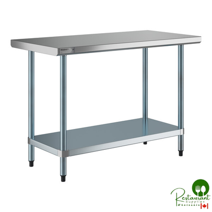 Regency 24" x 48" 18-Gauge 304 Stainless Steel Commercial Work Table with Galvanized Legs and Undershelf