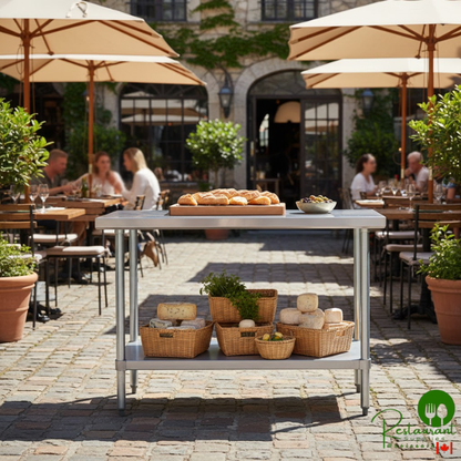 Regency 30" x 24" 18-Gauge 304 Stainless Steel Equipment Filler Table with Backsplash and Galvanized Undershelf