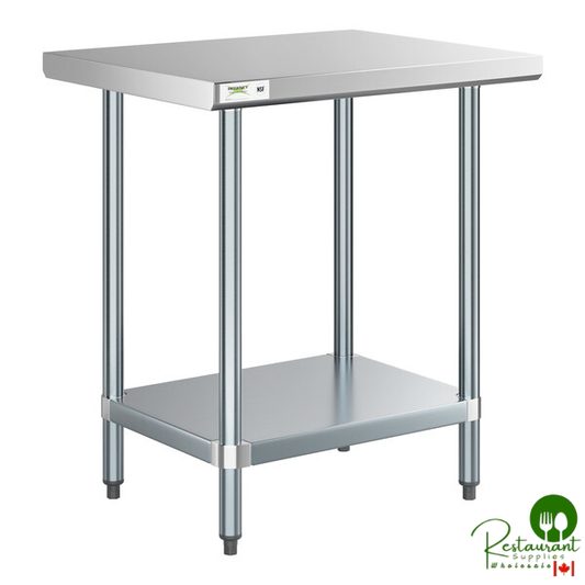 Regency 24" x 30" 18-Gauge 304 Stainless Steel Commercial Work Table with Galvanized Legs and Undershelf