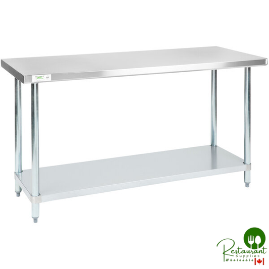 Regency 24" x 60" 18-Gauge 304 Stainless Steel Commercial Work Table with Galvanized Legs and Undershelf