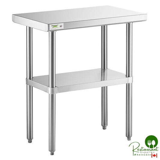 Regency 18" x 30" 16-Gauge 304 Stainless Steel Commercial Work Table with Undershelf