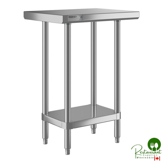 Regency 18" x 24" 16-Gauge 304 Stainless Steel Commercial Work Table with Undershelf