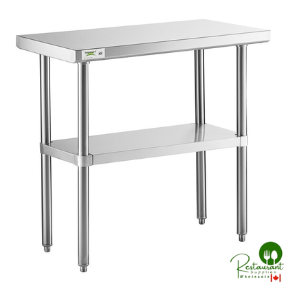 Regency 18" x 36" 16-Gauge 304 Stainless Steel Commercial Work Table with Undershelf