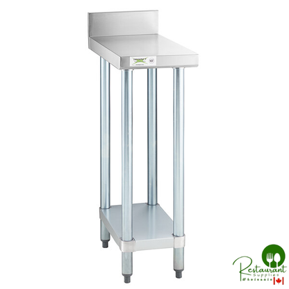 Regency 24" x 12" 18-Gauge 304 Stainless Steel Equipment Filler Table with Backsplash and Galvanized Undershelf