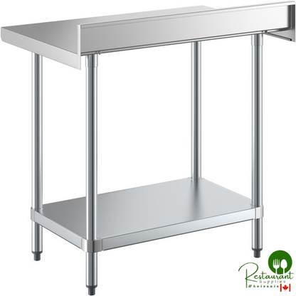 Regency 24" x 36" 18-Gauge 304 Stainless Steel Commercial Work Table with 4" Backsplash and Galvanized Undershelf