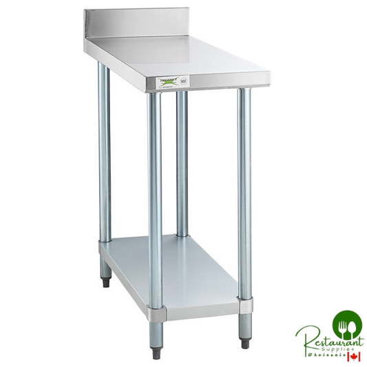 Regency 36" x 15" 18-Gauge 304 Stainless Steel Equipment Filler Table with Backsplash and Galvanized Undershelf